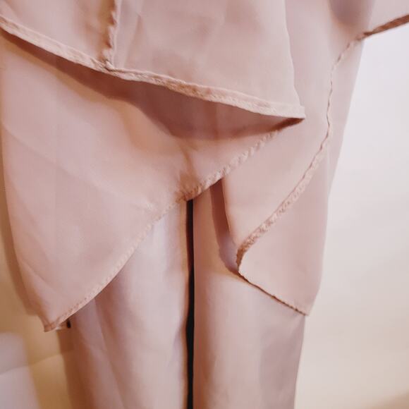 Sorella Vita rose pink spaghetti strap blouson full length chiffon gown Size 12 - Picture 8 of 11